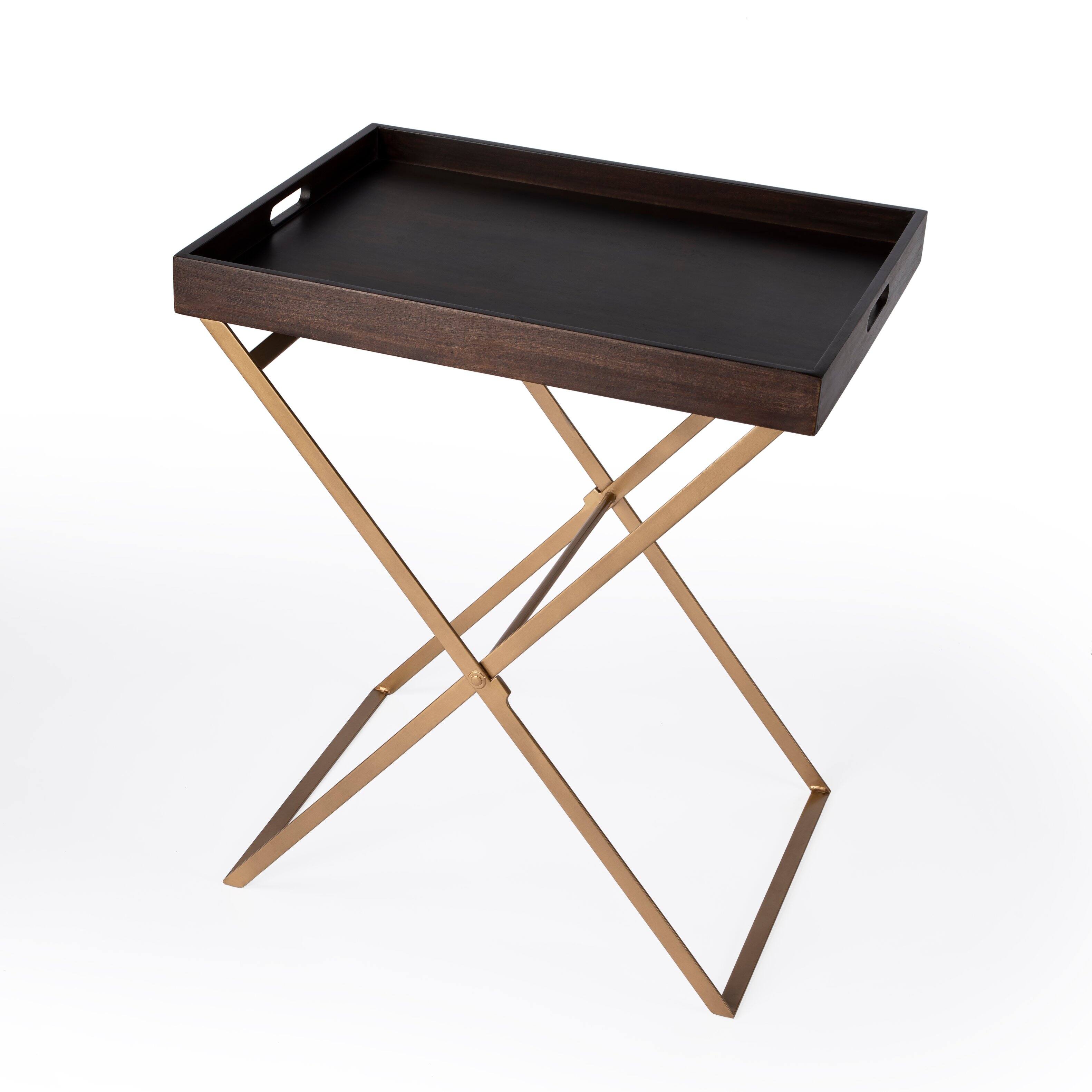Front. Butler Specialty - Emma 23.75 in. W Rectangular Wood and Metal Removeable Top Foldable Tray Side Table - Multi.