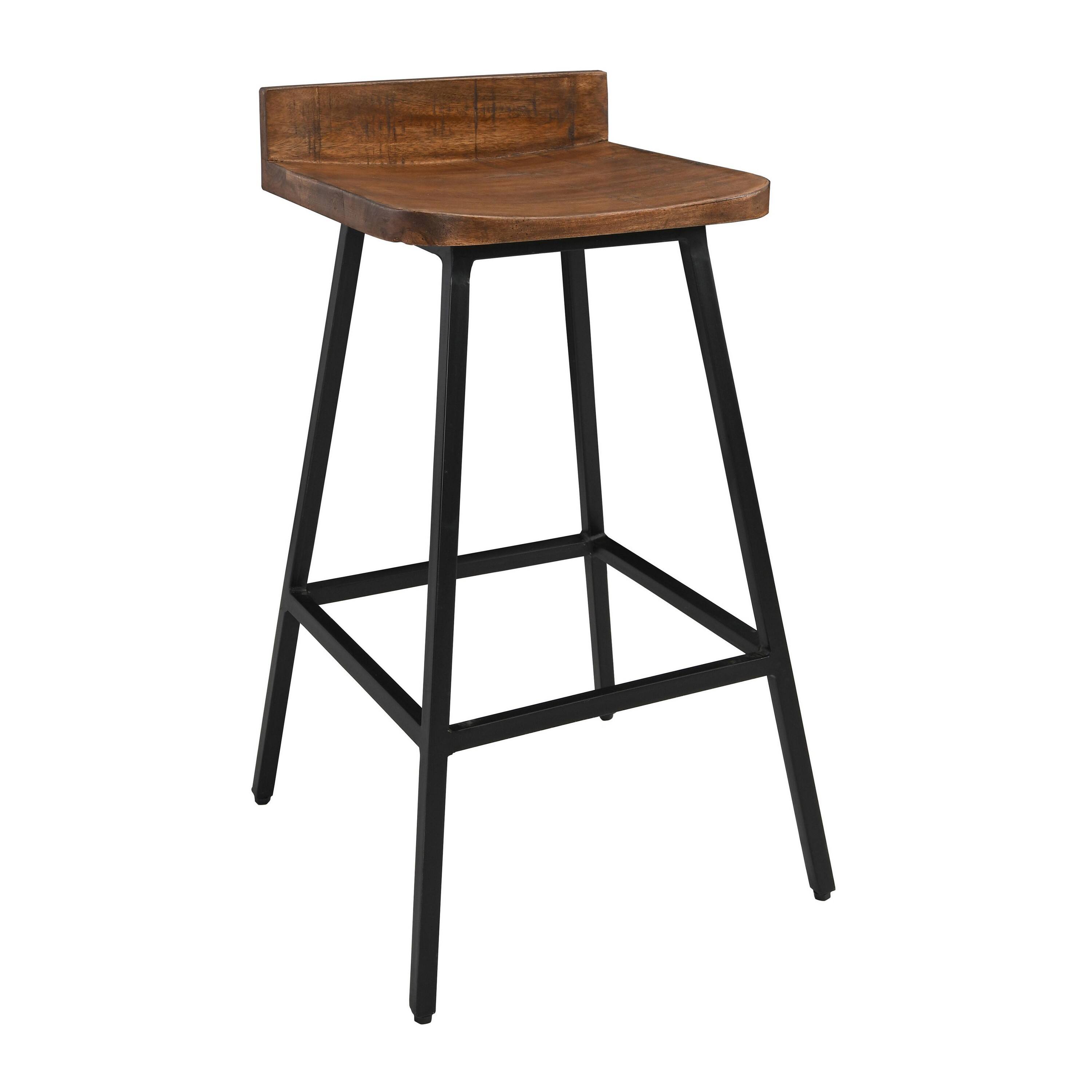 Manhattan Lane Counter Stool Chair Set of 2, Low Back,Iron Base, Mango ...