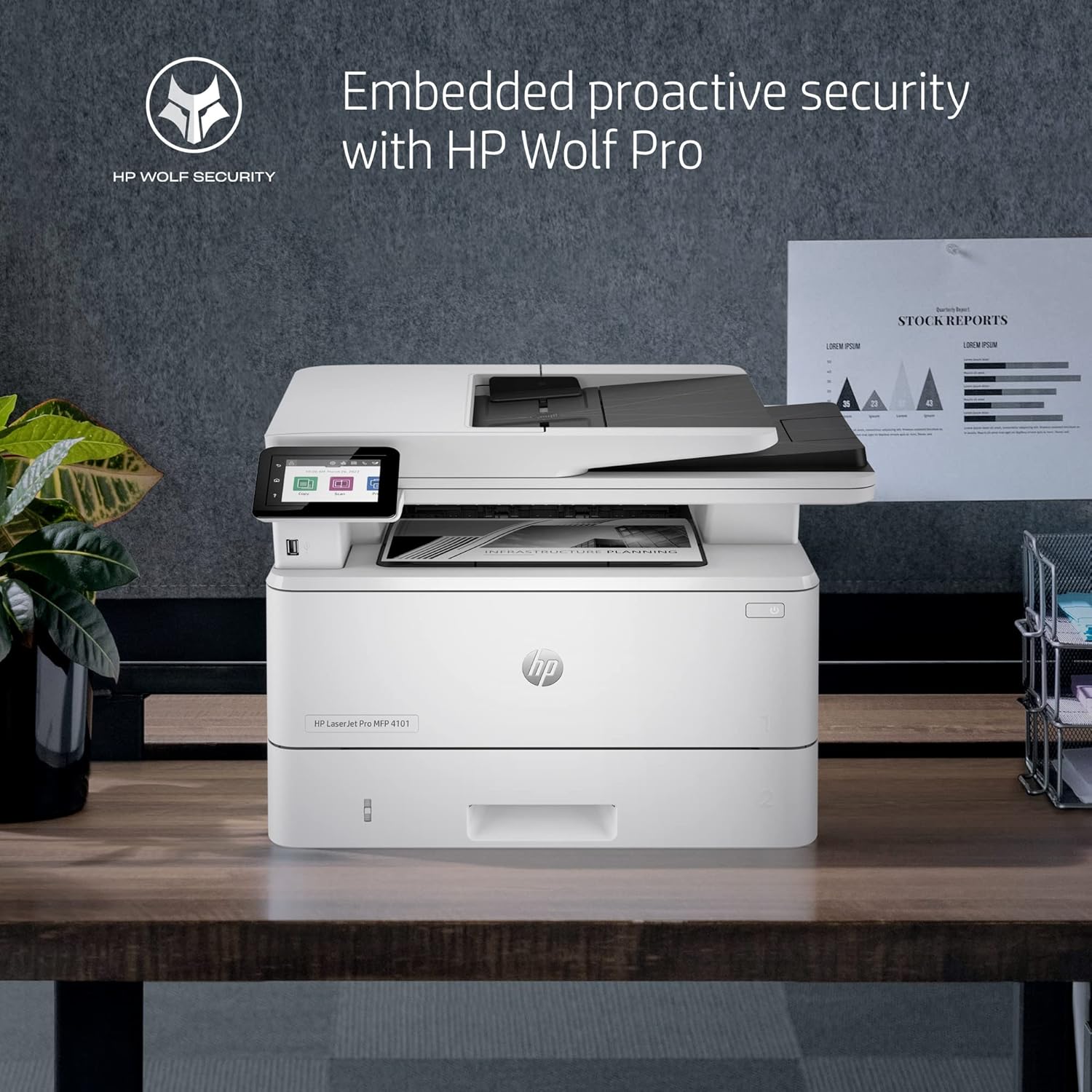 Embedded proactive security with HP Wolf Pro

HP WOLF SECURITY

HP LaserJet Pro MFP N4101