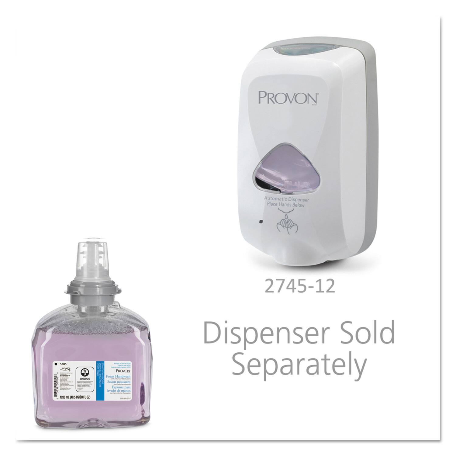 PROVON Automatic Dispenser  
Place Hands Below  
2745-12  

Dispenser Sold Separately  

PROVON  
Foam Hand Sanitizer  
1000 ml (33.8 fl oz)