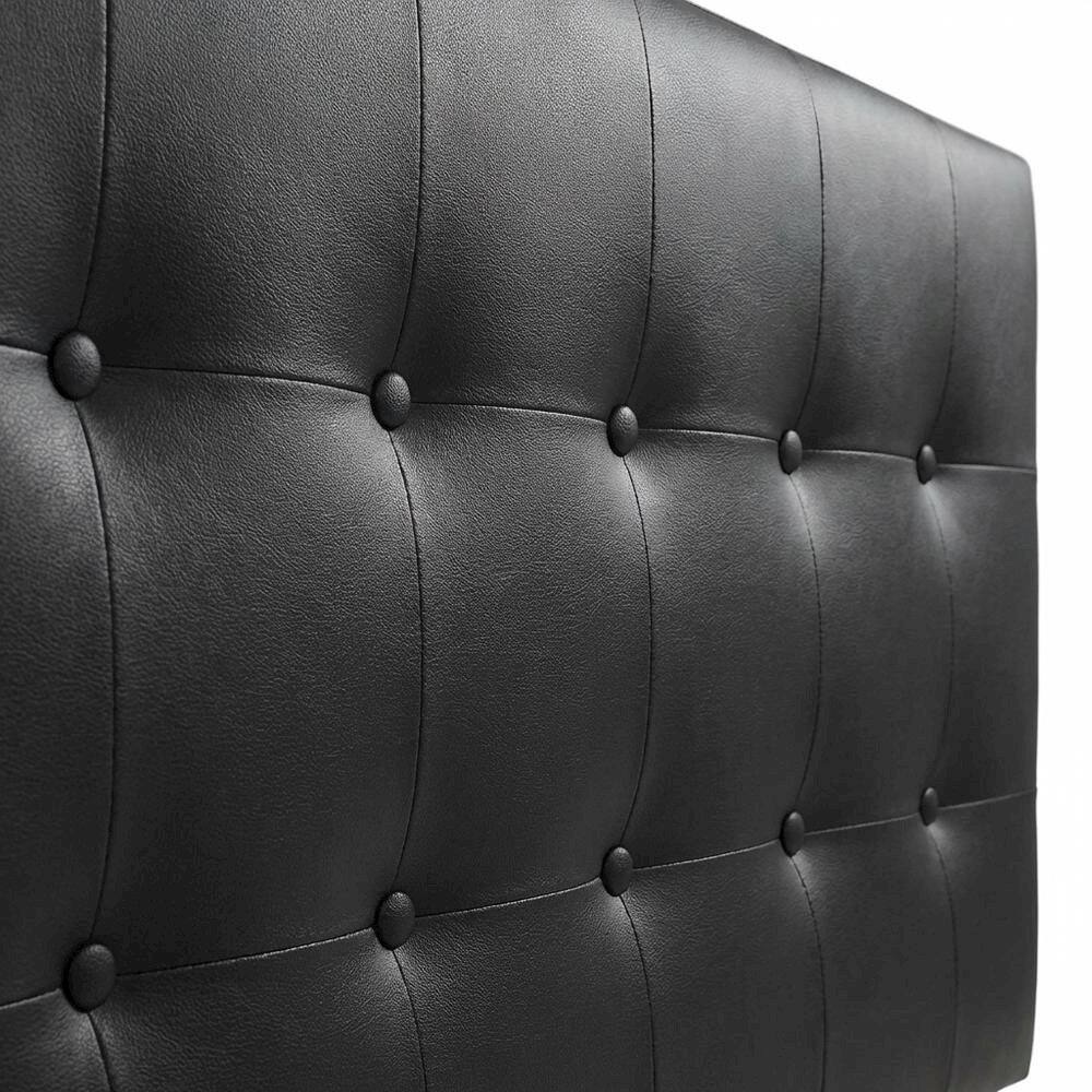 Back. FurniFact - Metal Queen Headboard in Black with Durable Frame and Elegant Design - Gold.