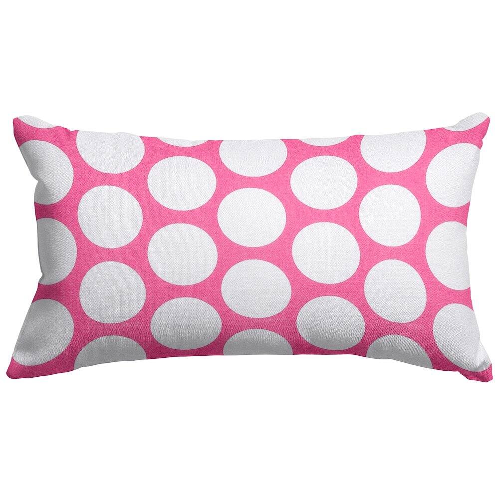 Front. Majestic Home - Pillow 12x20 Polka Dot (Large) Hot Pink - Pink.