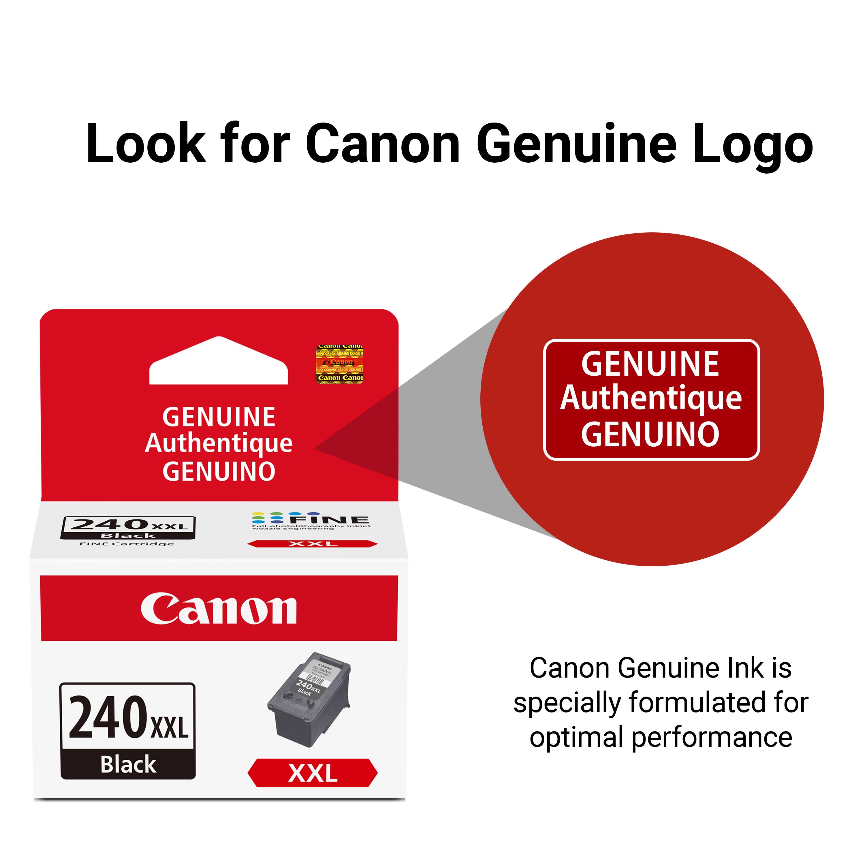 Look for Canon Genuine Logo

Canon Genuine Ink is specially formulated for optimal performance

240 XXL Black

Canon 240XXL XXL Black 240m - XXL

GENUINE Authentique GENUINO