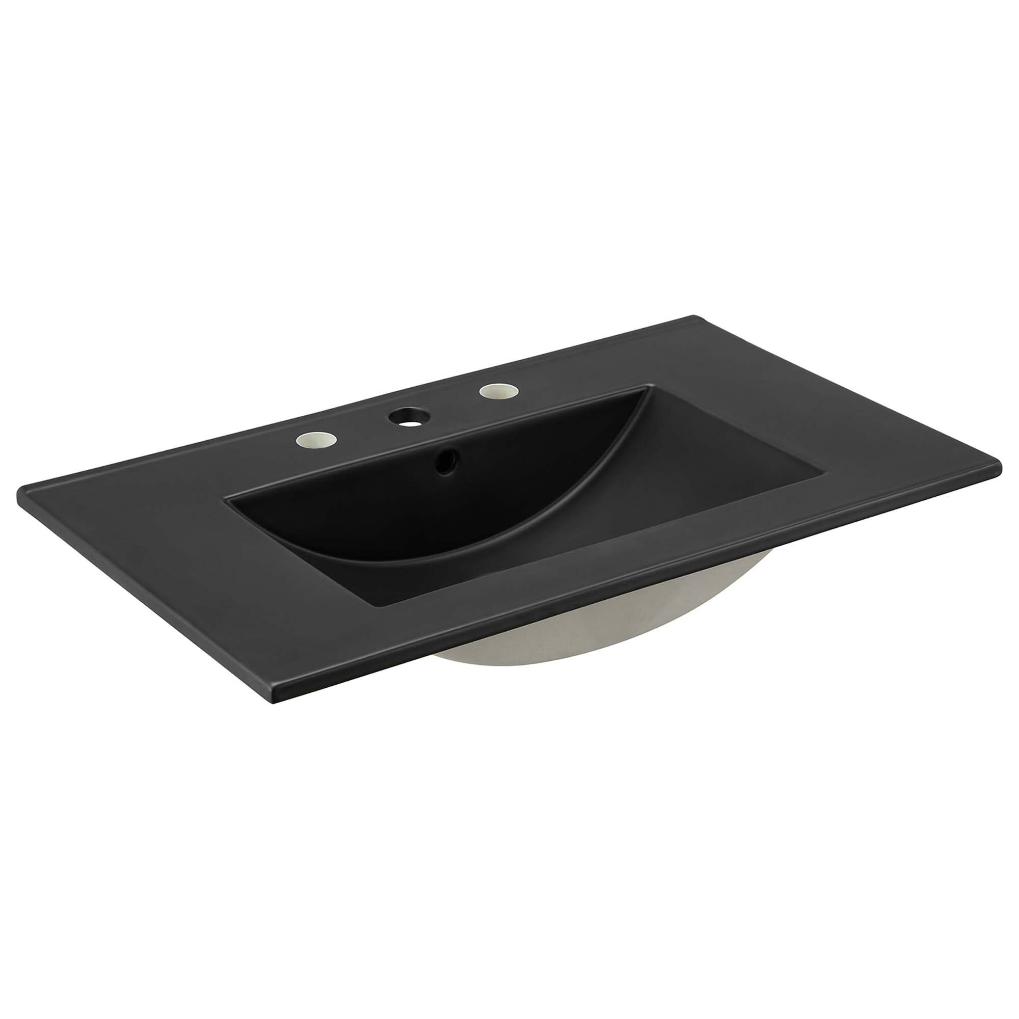 Angle. Modway - Cayman Bathroom Sink - Black.