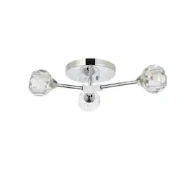 Elegant Lighting - Zayne 3 Light Flush Mount in Chrome - Chrome And Clear