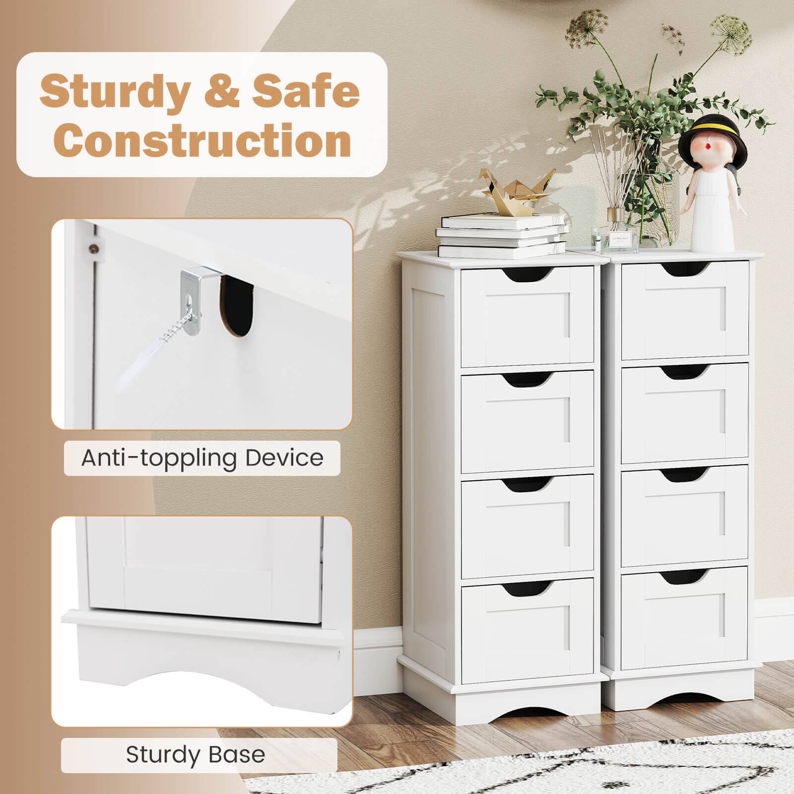 Sturdy & Safe Construction  
Anti-toppling Device  
Sturdy Base