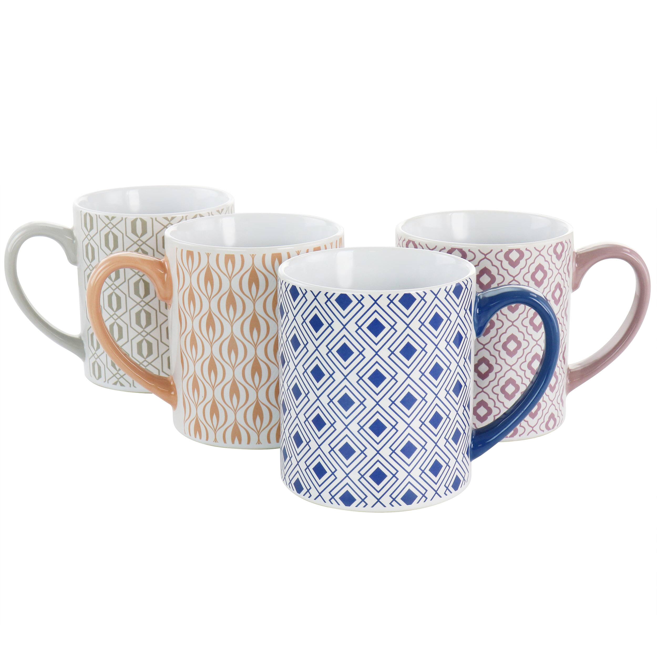Front. Mr. Coffee - Mr. Coffee Bliss 4 Piece 20oz Can Shaped Stoneware Mug Set in Assorted Colors and Patterns - Assorted.