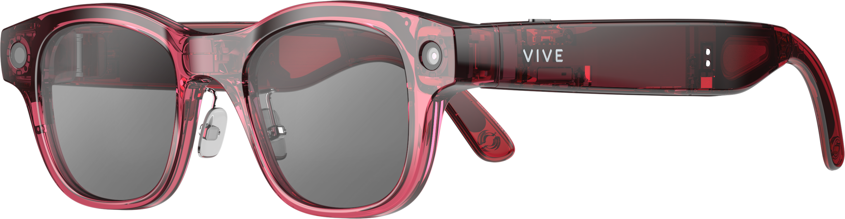 Alt View 4. HTC - VIVE Eagle™ AI Glasses – Square (Wayfarer), Sunglass Lens - Berry.