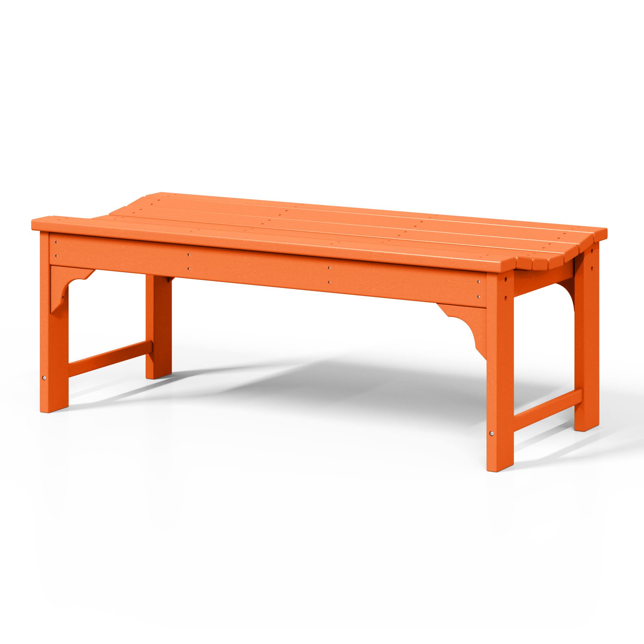 Back. WestinTrends - WestinTrends Malibu 48" length backless Poly Wood Outdoor / Garden bench - Orange.