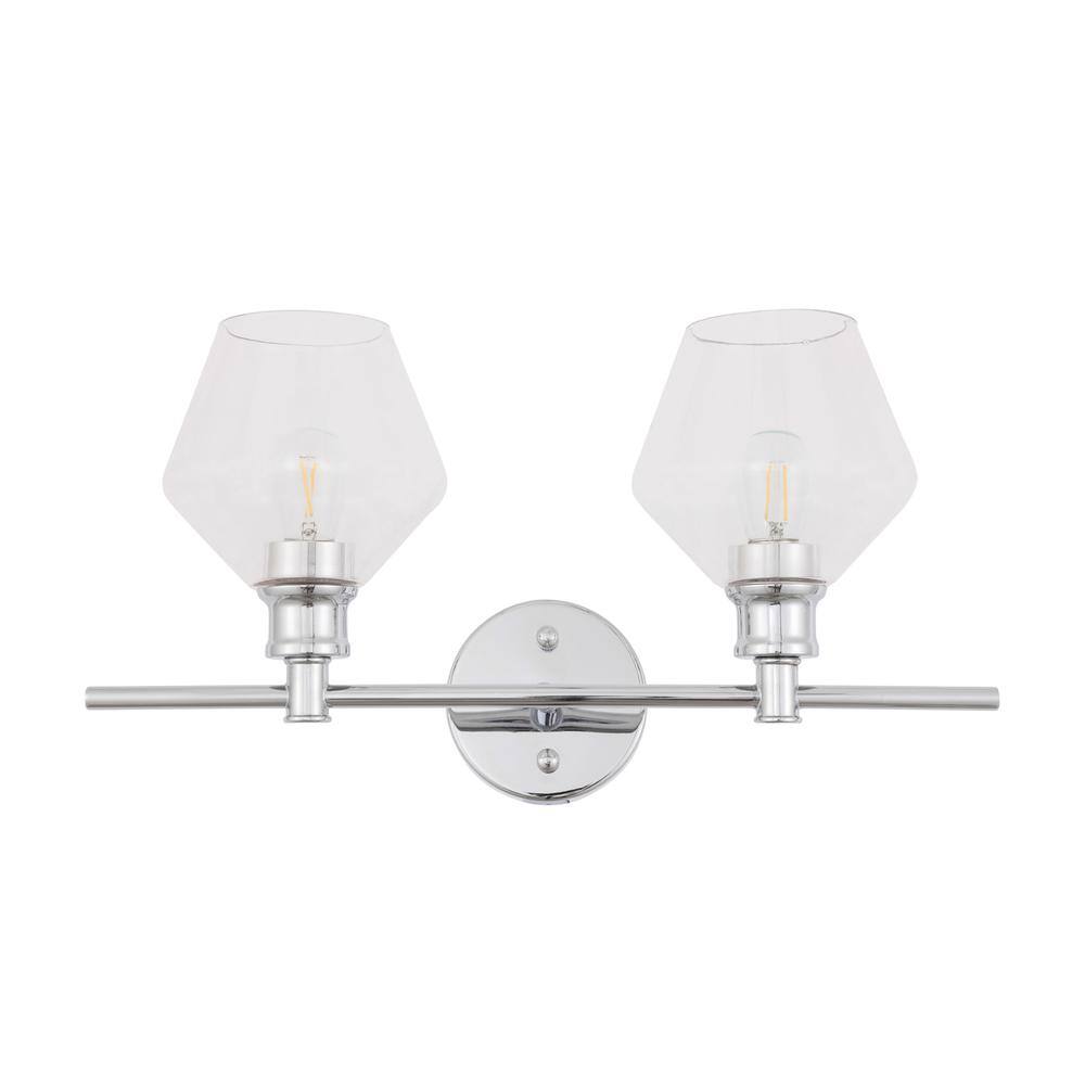 Alt View 9. Living District - Gene 2 light Chrome and Clear glass Wall sconce - Chrome And Clear Glass.