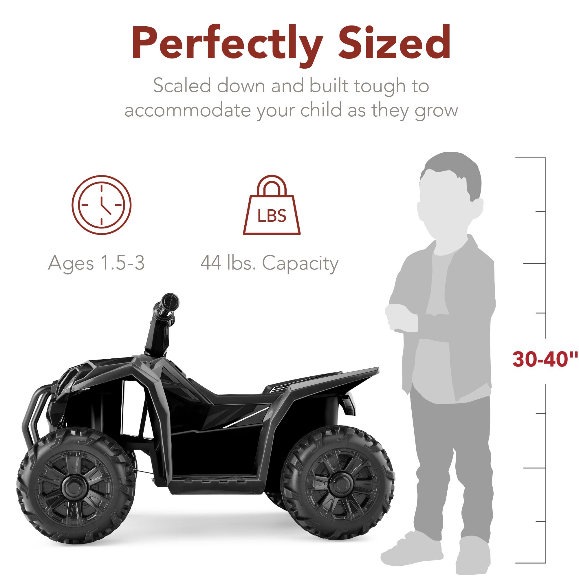 Perfectly Sized  
Scaled down and built tough to accommodate your child as they grow  

Ages 1.5-3  
44 lbs. Capacity  
30-40"