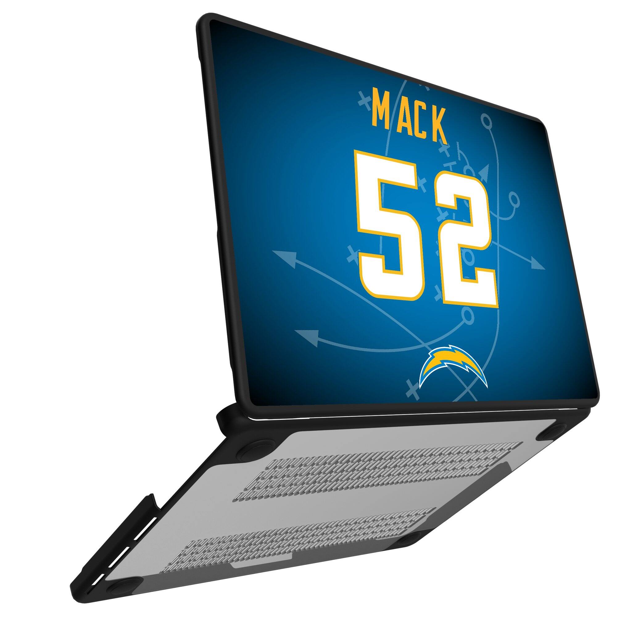 Alt View 1. Keyscaper - Khalil Mack Los Angeles Chargers MacBook Case - Pro 13 in - Multicolor.