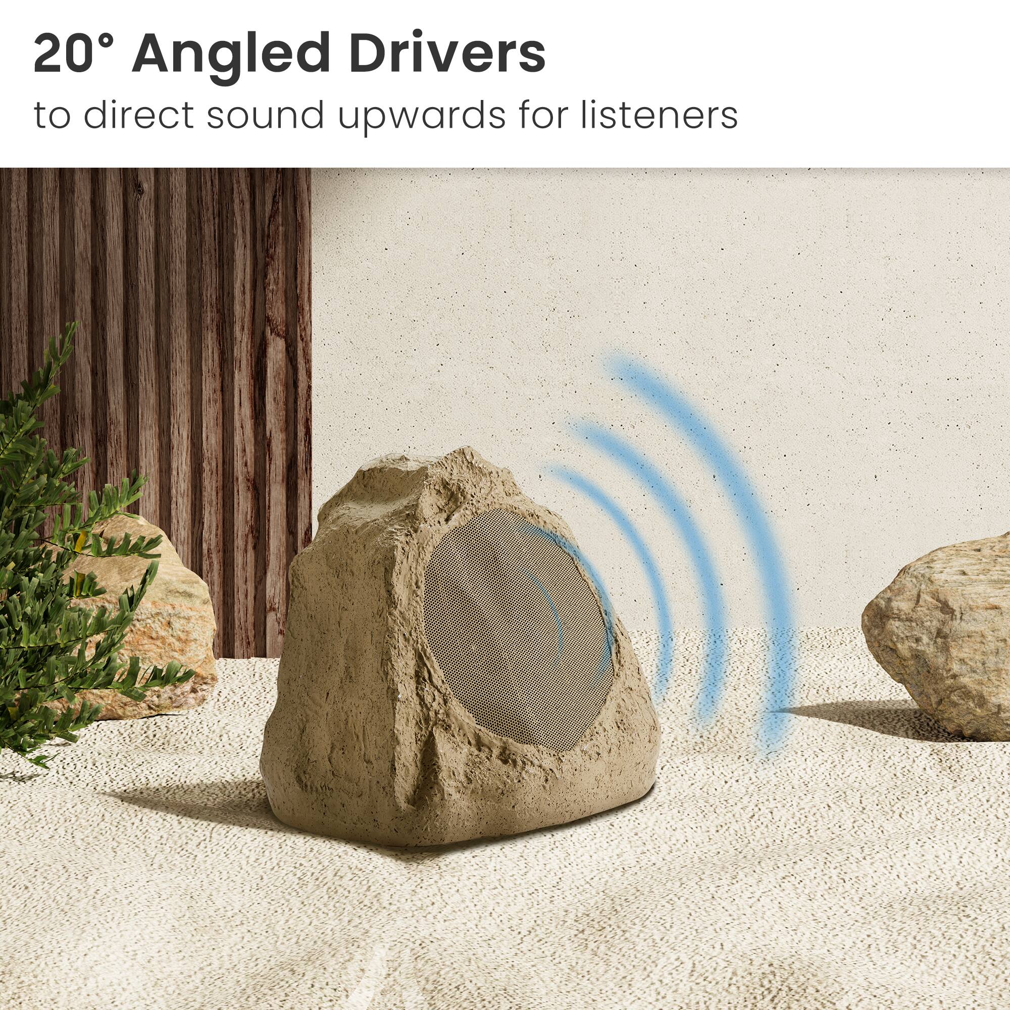 20° Angled Drivers  
to direct sound upwards for listeners