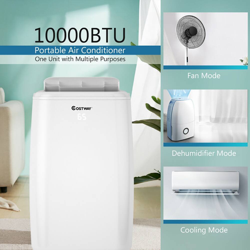 10000BTU Portable Air Conditioner  
One Unit with Multiple Purposes  
Fan Mode  
Dehumidifier Mode  
Cooling Mode