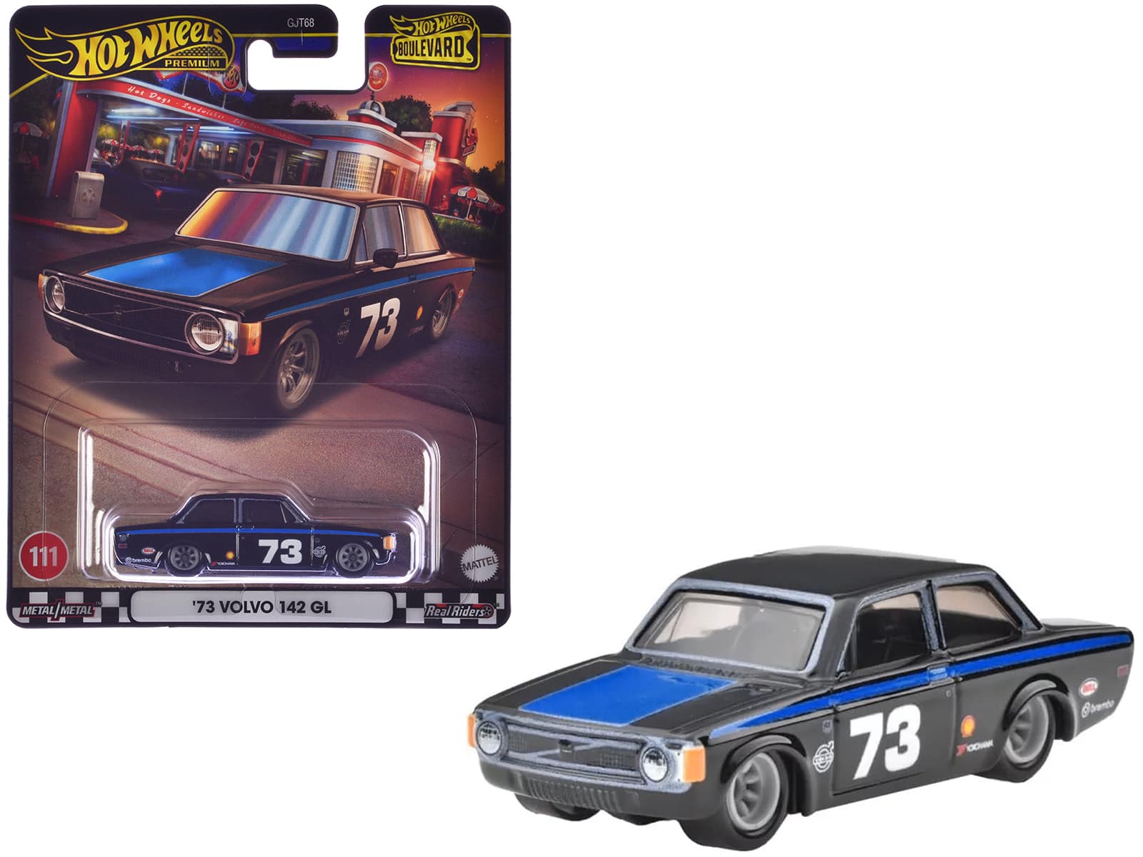 "1973 Volvo 142 GL #73 Black with Blue Stripes and Hood ""Boulevard"" Series Diecast Model Car by Hot Wheels" price history on PriceWatchPro
