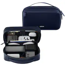 Epicka - Electronics Organizer Travel Case - Cable Organizer Bag for Travel, Tech Pouch with Luggage Strap - Navy