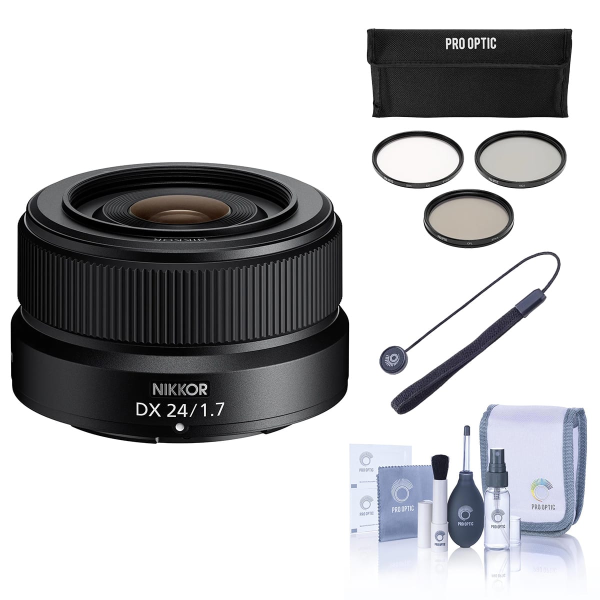Nikon - NIKKOR Z DX 24mm f/1.7 Lens, Bundle with 46mm Filter Kit, Cleaning Kit and Lens Cap Tether price history on PriceWatchPro