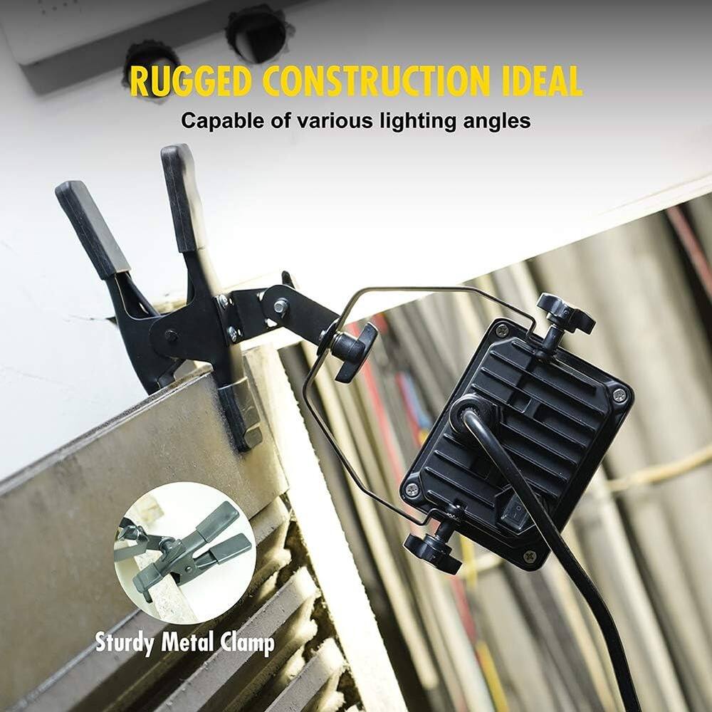 RUGGED CONSTRUCTION IDEAL  
Capable of various lighting angles  

Sturdy Metal Clamp