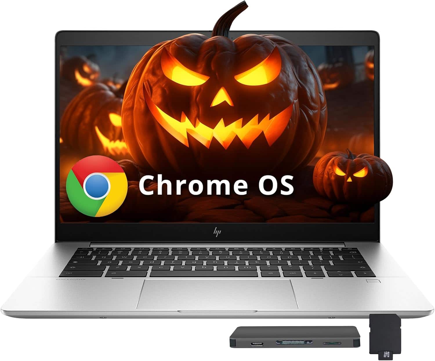 HP - Chromebook x360 14" HD Touchscreen Laptop,Intel N200 Processor,4GB RAM,128GB SSD+160GB Dock Station,Chrome OS - Blue