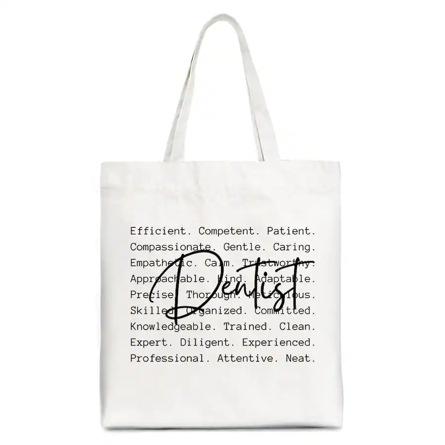 OrnamentallyYou Dentist Definition Canvas Tote Bag, Dental Appreciation ...