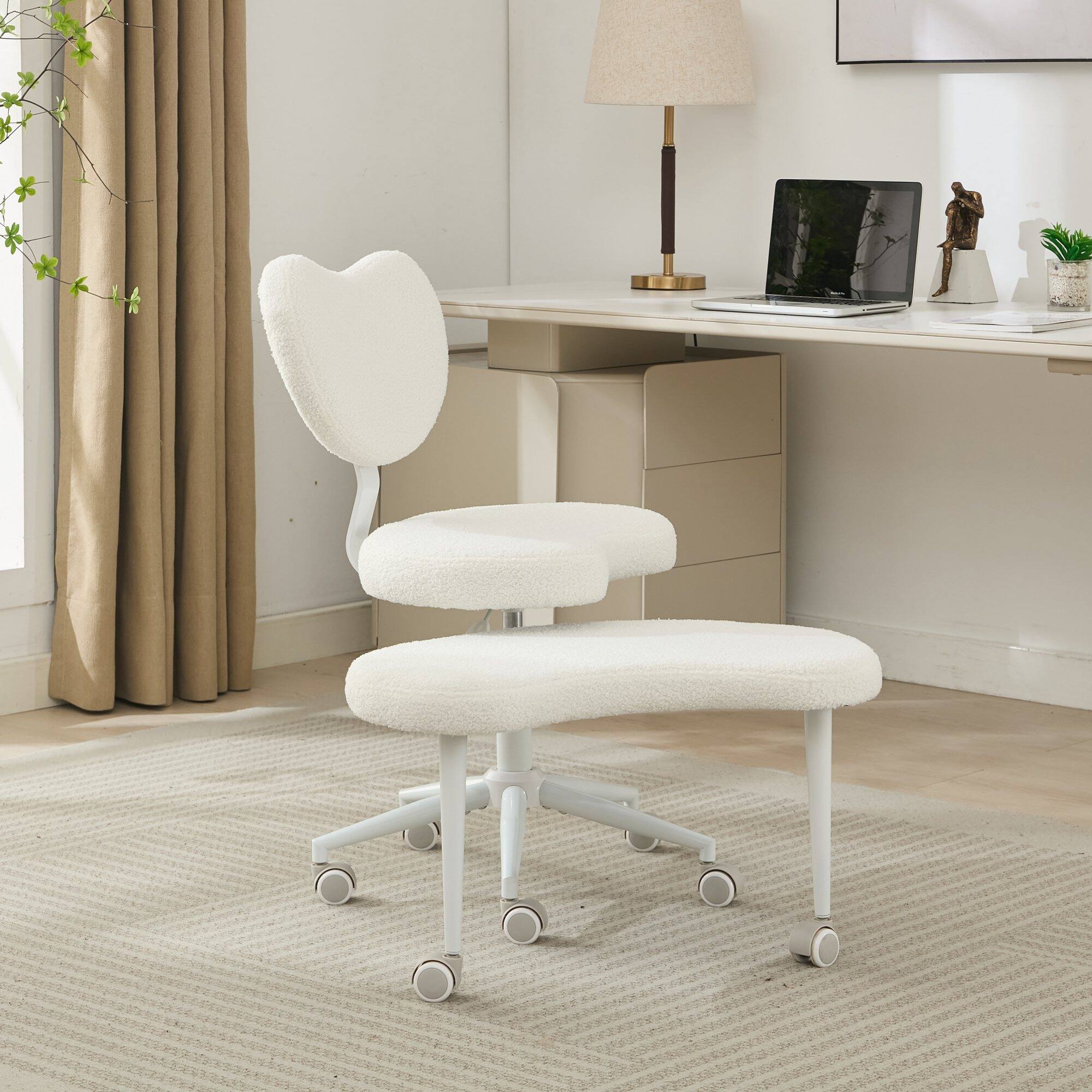 Angle. Z-Edge - Ergonomic Cross Legged Chair with Wheels, 360° Swivel Meditation Chair, ADHD Chair, Lumbar Support and Adjustable Stool - White.