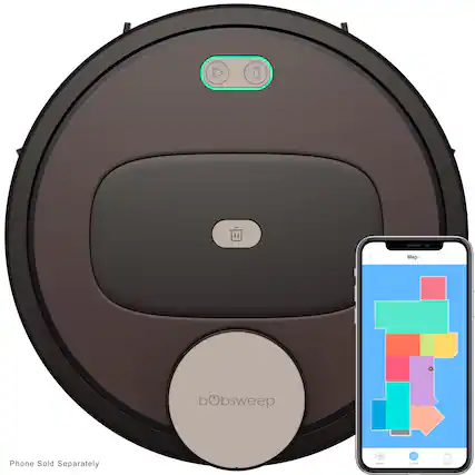Front. bObsweep - PetHair Appetite Wi-Fi Connected Robot Vacuum and Mop - Coffee.