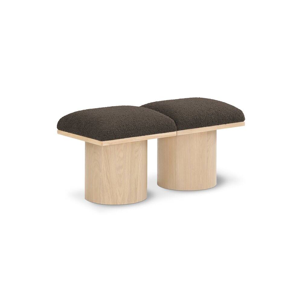 Meridian Furniture - Pavilion Boucle Fabric Bench - Brown