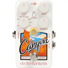9V
FX LVL
MOD MULTI REVERB DMM TAPE
ECHO
DIVIDE
TAPE LOOP
VERB S/H OCT SHIM
DELAY
FEEDBACK
OUTPUT
INPUT
TAP IN
Canyon
DELAY G LOOPER
electro-harmonix