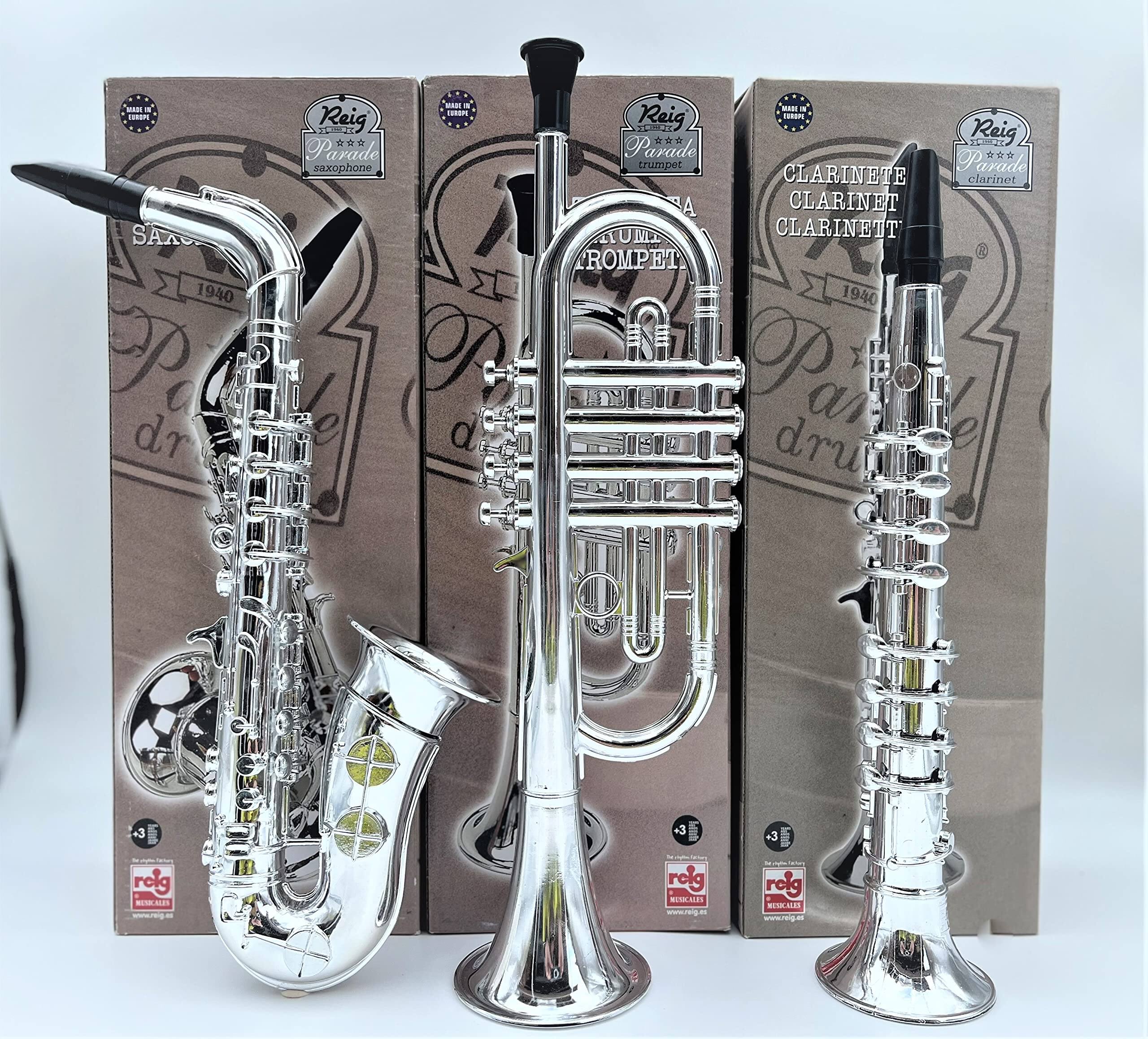 MARE IN SUROPI SAX M1 1940 de a dr  
Reig Parade saxophone  
MADE IN EUROPE  
MADE IN Reig EUROPE IX Reig Parade trumpet Parade CLARINETE clarinet A CLARINET II UMI CLARINETT ROMPET 1940 Pai dru  
+3  
rcig MUSICALES www.reig.es