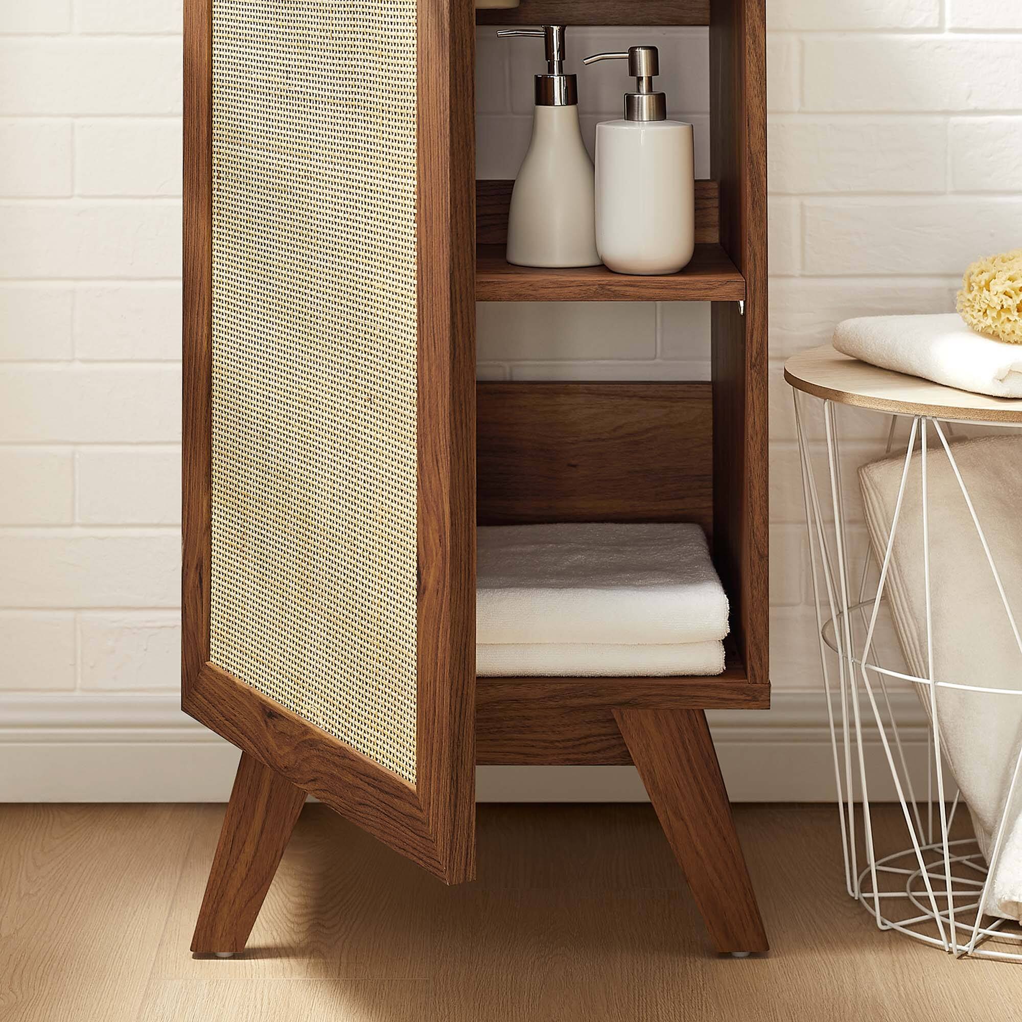 Alt View 1. Modway - Soma Bathroom Vanity with Black Basin Included by Modway - Walnut Black.