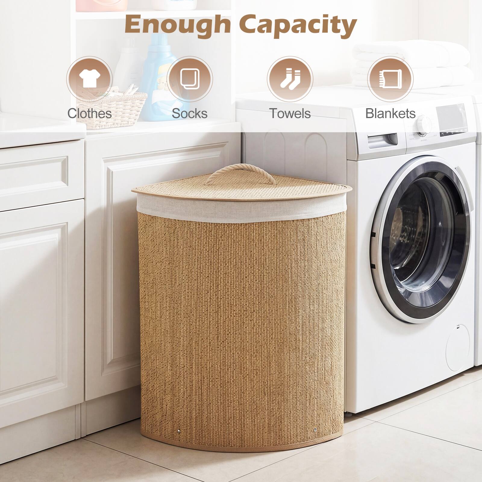 Enough Capacity

Clothes
Socks
Towels
Blankets