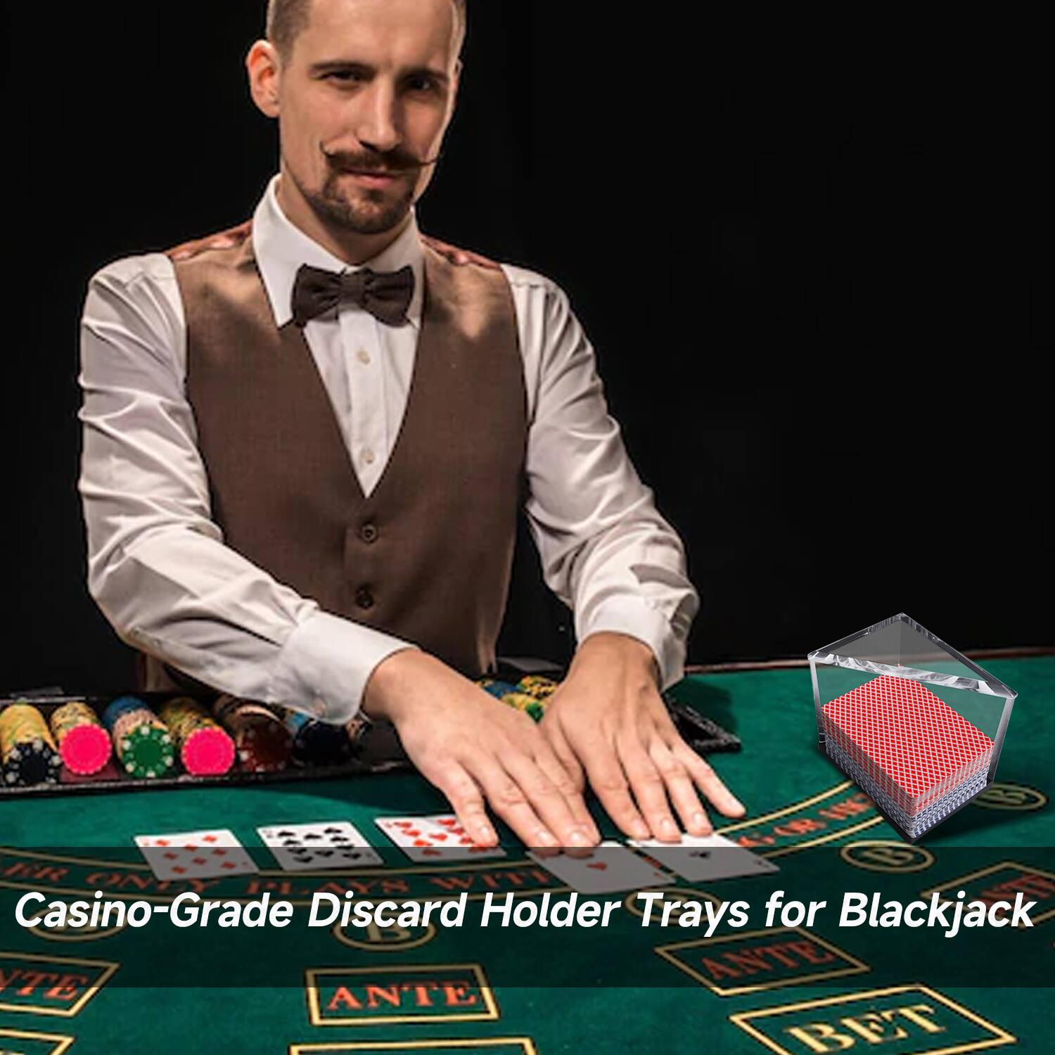 Casino-Grade Discard Holder Trays for Blackjack