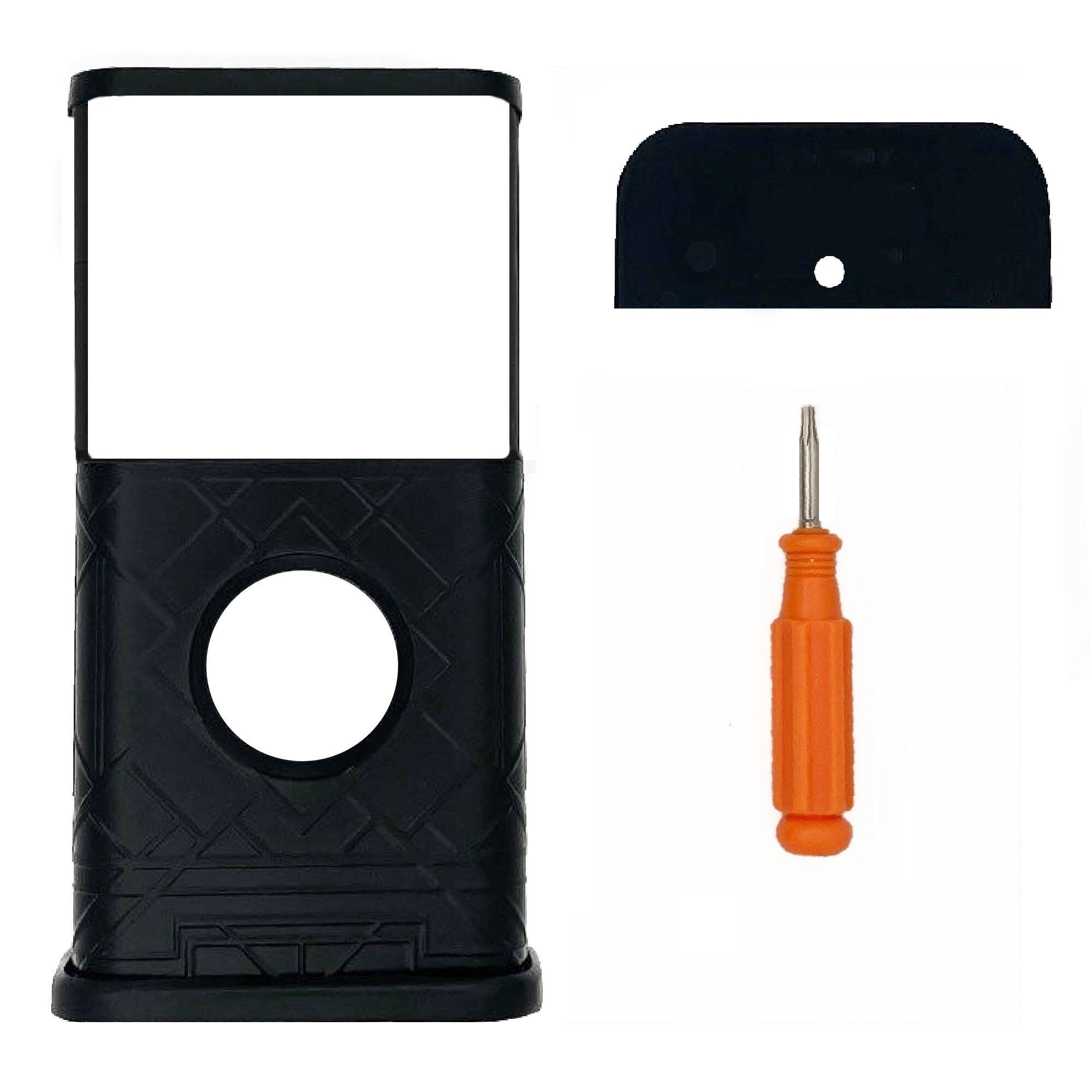 Back. Michael Healy - Art Deco Video Doorbell Cover (Ring 3, 3 Plus, 4, Battery Plus and Battery Pro) - Matte Black.