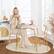 Alt View 1. Best Choice Products - Best Choice Products 3-Piece Oval Dining Table Set, Modern Small Kitchen Dinette w/ 2 Chairs - Pink/Gold - Pink & Gold.