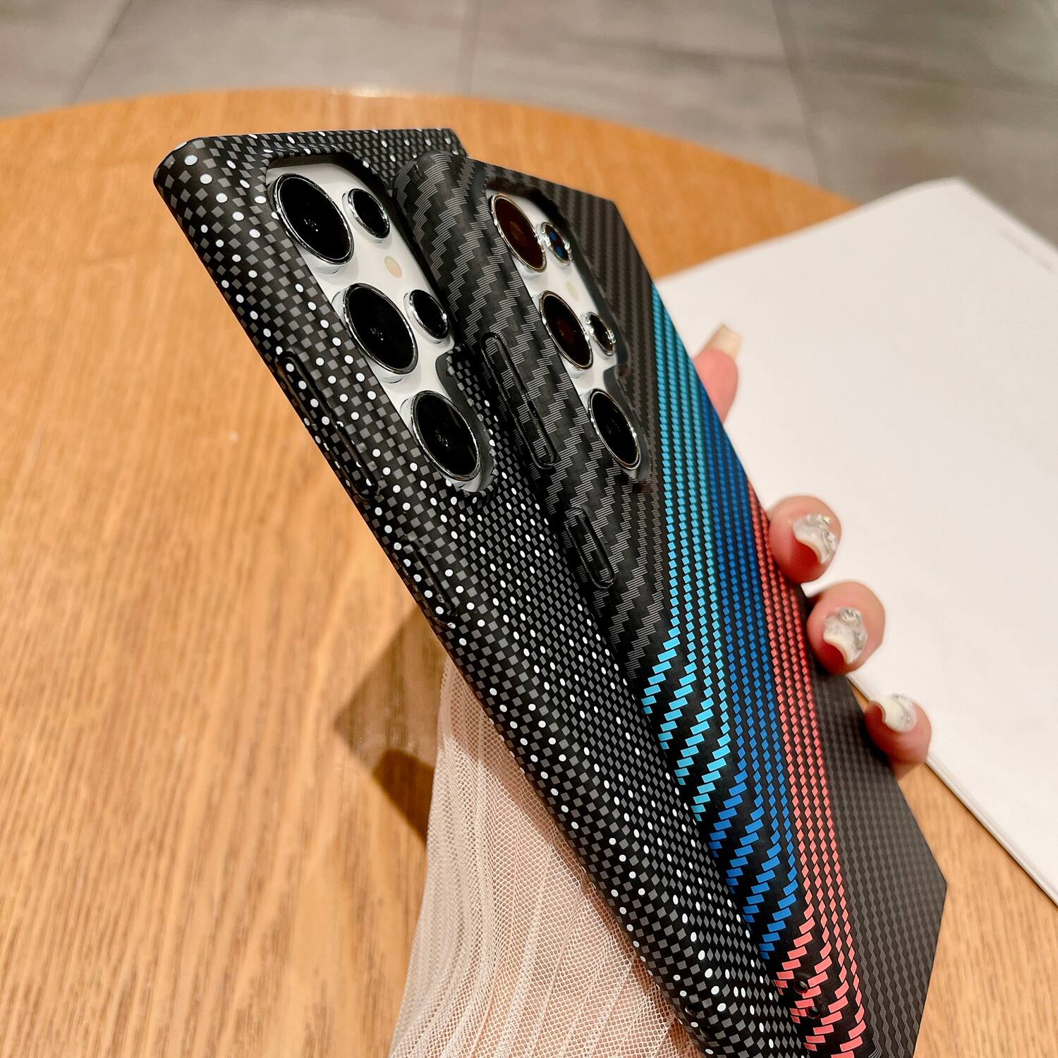 Alt View 1. Dteck - Magnetic Case for Samsung Galaxy S24 Ultra,Mag Safe Compatible,Ultra-Slim Carbon Fiber Texture Hard Shell Cover - F.