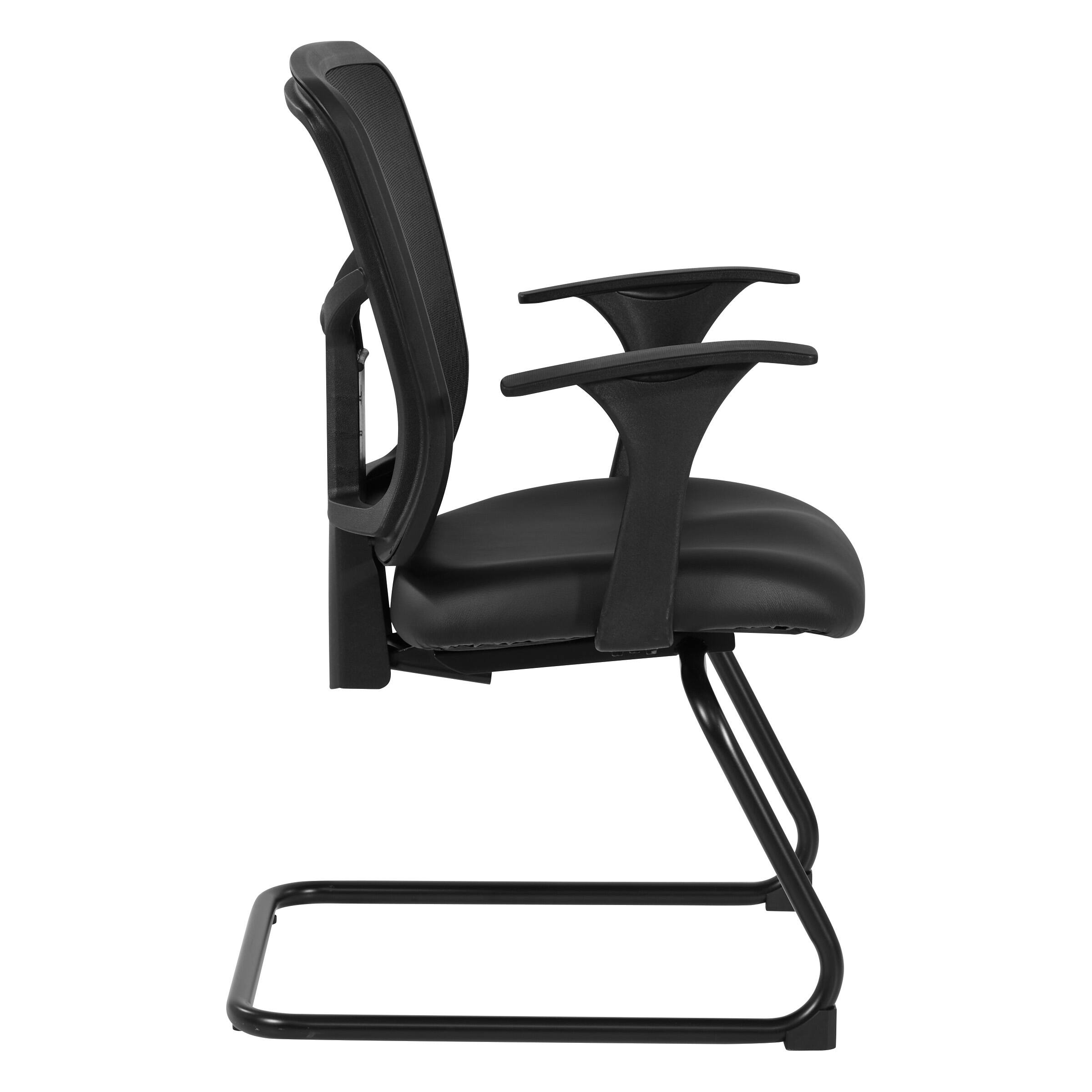 Left. Office Star Products - ProGrid Office Vistor's Chair - Dillon Black.