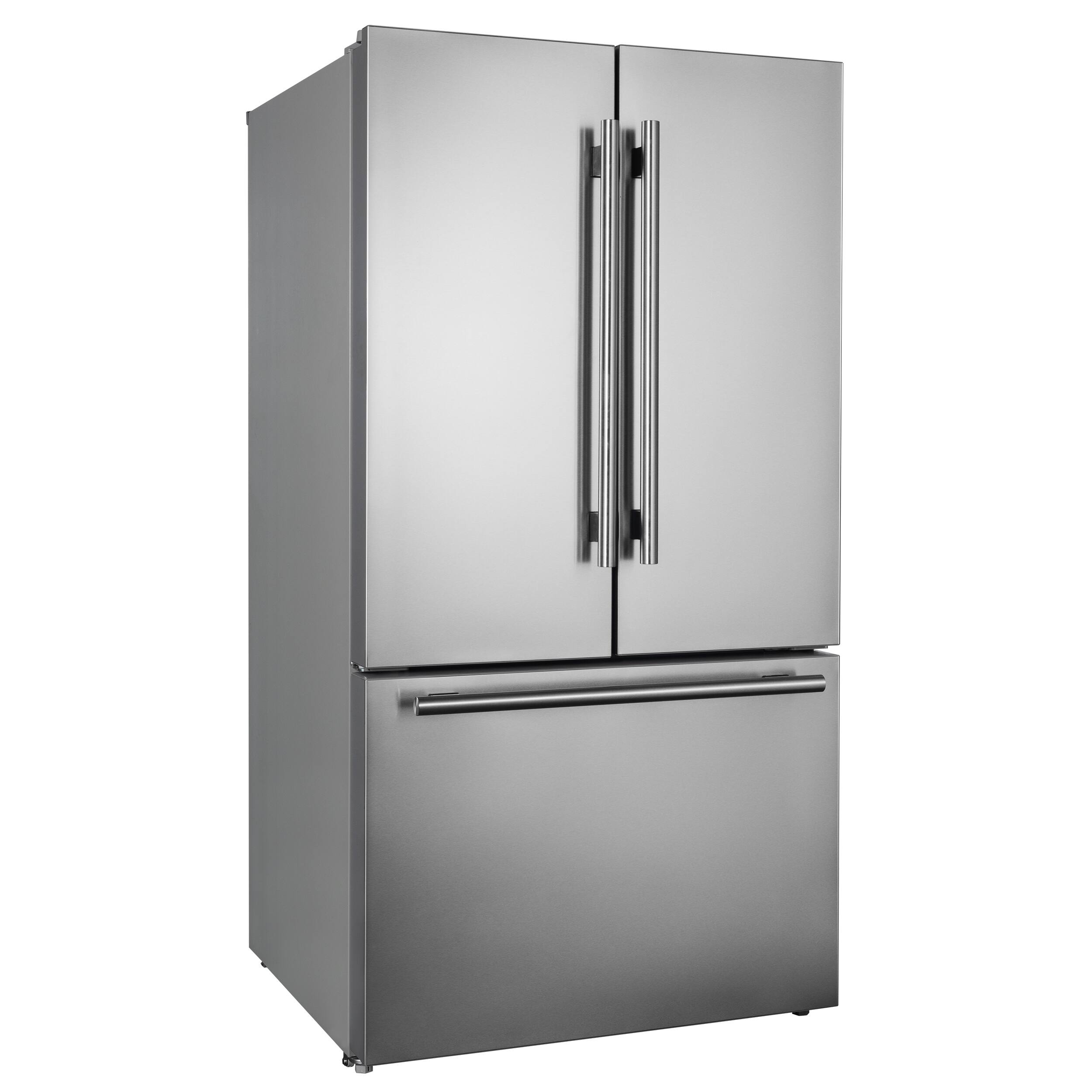 Left. Forno Appliances - Rivello 27.4 Cu. Ft. French Door Refrigerator with Internal Water Dispenser - Stainless Steel.