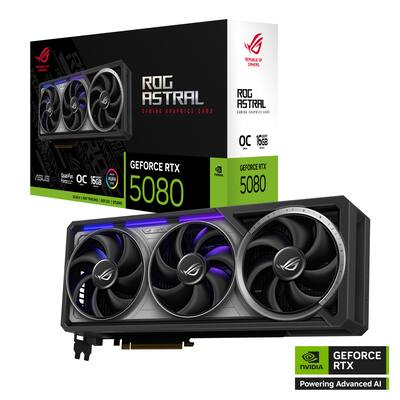 ASUS ROG Astral NVIDIA GeForce RTX 5080 16GB GDDR7 PCI Express 5.0 ASUS ROG Astral NVIDIA GeForce RTX 5080 16GB GDDR7 PCI Express 5.0