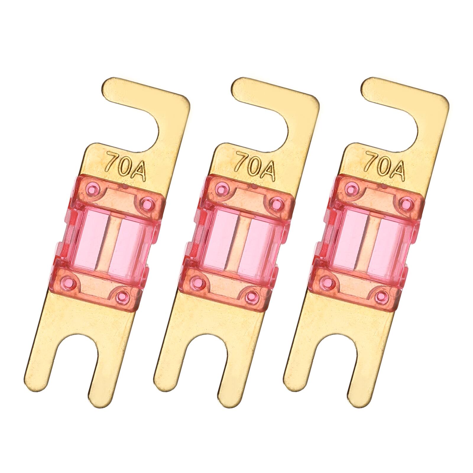 Unique Bargains - 3pcs 70A 125V Mini ANL Fuse Replacement, Electrical Protection Blade Fuse for Automotive Marine Audio Video System - Pink price history on PriceWatchPro