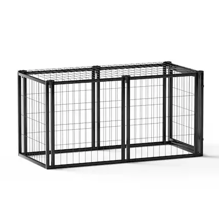 Front. APRILSOUL - Dog Crate Kennel for Small Medium Dogs Puppy Playpen with Top Pet Cage Indoor Black - Black.