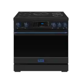 Gordon Ramsay Series by Thor Kitchen 6.0 Cu. Ft Freestanding Induction Range with Navy Blue Hardware - Matte Black