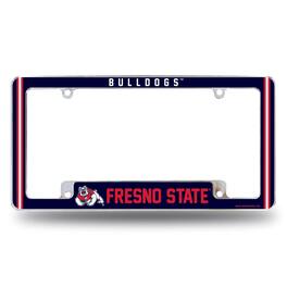 Rico Industries - Fresno State Bulldogs Chrome Metal License Plate Frame with Full Frame Team Color Graphics - Multi