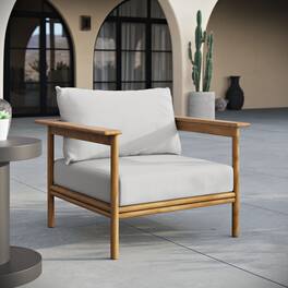 Wren Outdoor Patio Teak Wood Armchair by Modway - Natural Sail