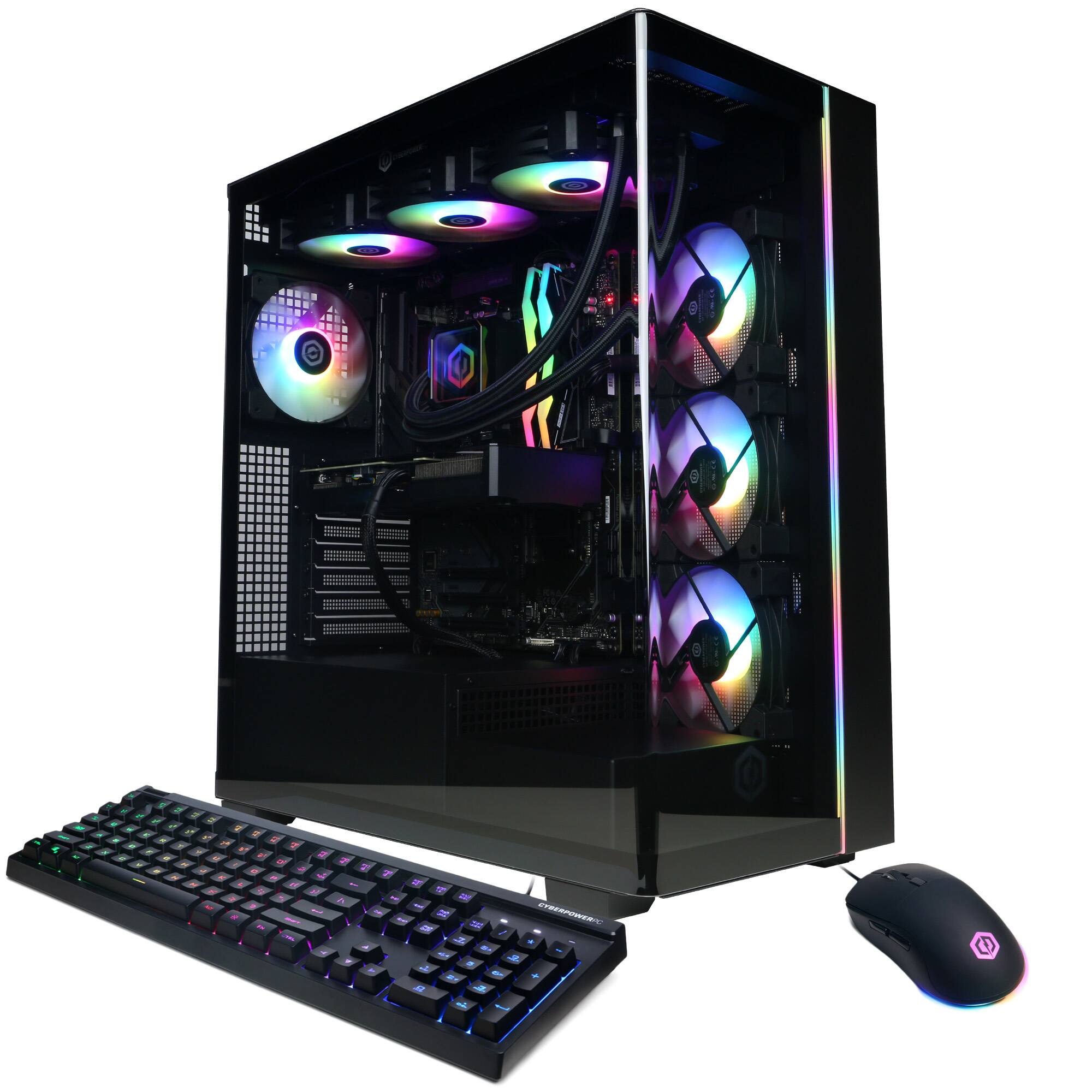 Front. CyberPowerPC - Gaming Desktop - AMD Ryzen 9 9900X3D - NVIDIA GeForce RTX 5070 12GB - 32GB DDR5 RGB - 2TB PCIe 4.0 SSD - Black.