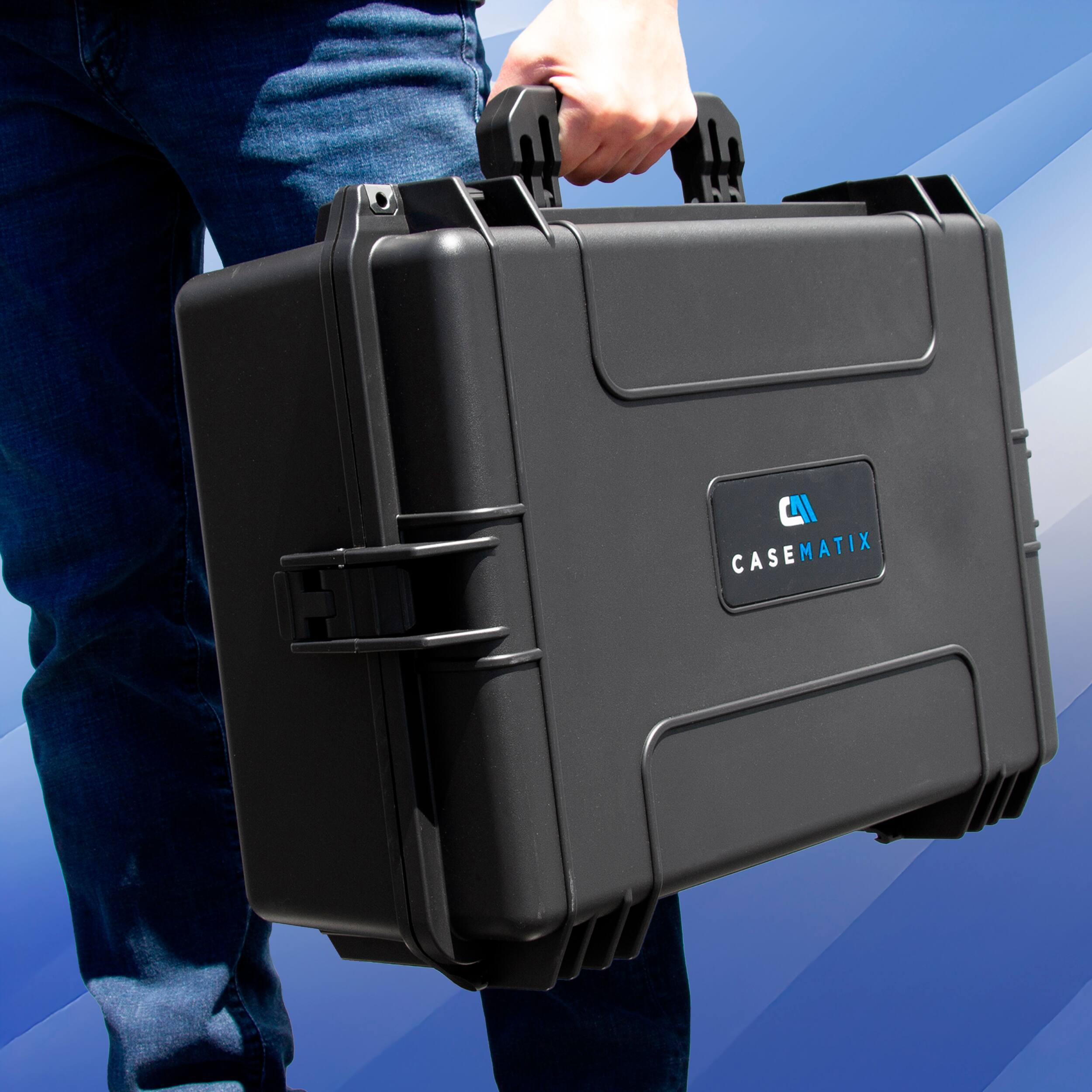 Alt View 5. CASEMATIX - Hard Shell Travel Case for PlayStation 5 Console & Accessories – Fits PS5 Disc/Digital Only, Not PS5 Pro/Slim - Black.