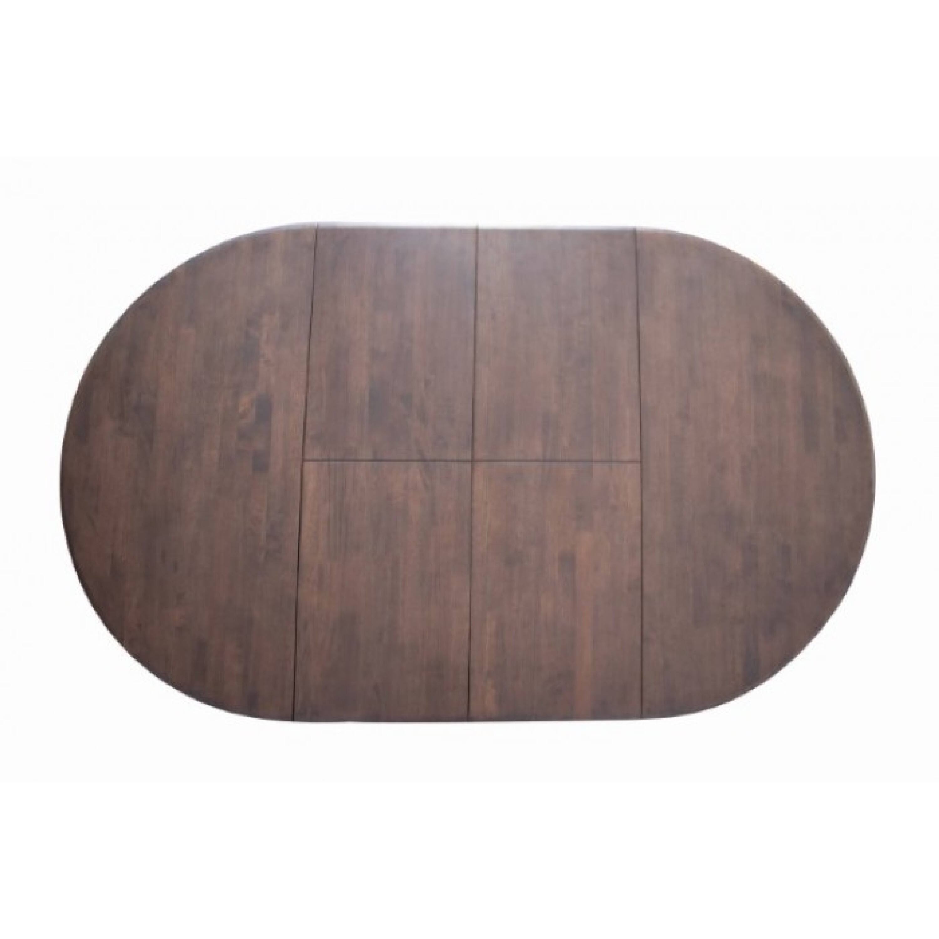 Alt View 3. Manhattan Lane - Mikie 47-79 Inch Dining Table, Extendable Brown Full Solid Wood Top - Walnut Brown.