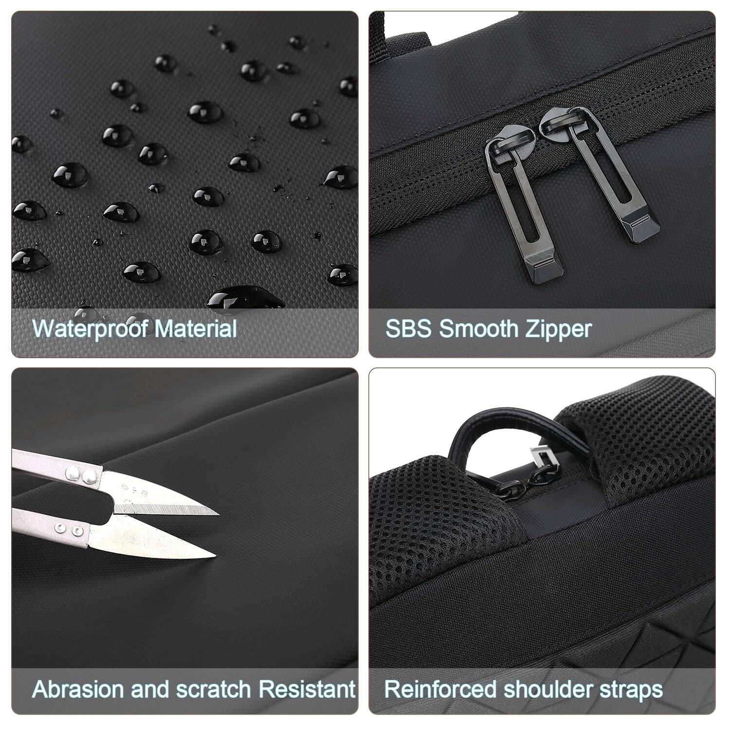 Alt View 4. Live At Space - Business Slim Backpack For Men Women 15 6 Inch Water Resistant Laptop With Usb Computer Notebooks Lightweight Small - 1505 Black.