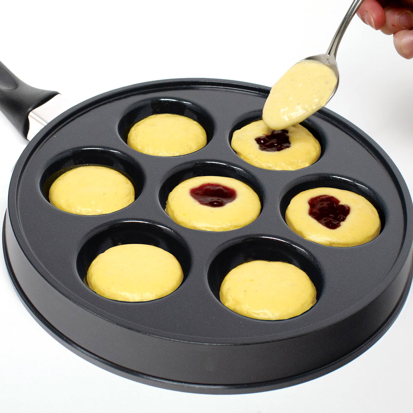 Alt View 1. Norpro - Stuffed Aebleskiver Pancake Pan with 2.25-Inch Cavities - Black.
