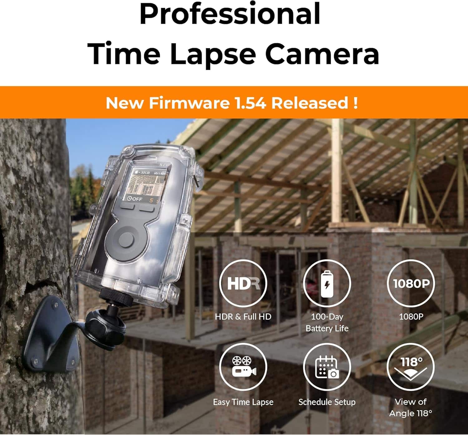 Brinno Time Lapse Camera with LCD Screen, Extended Battery Life