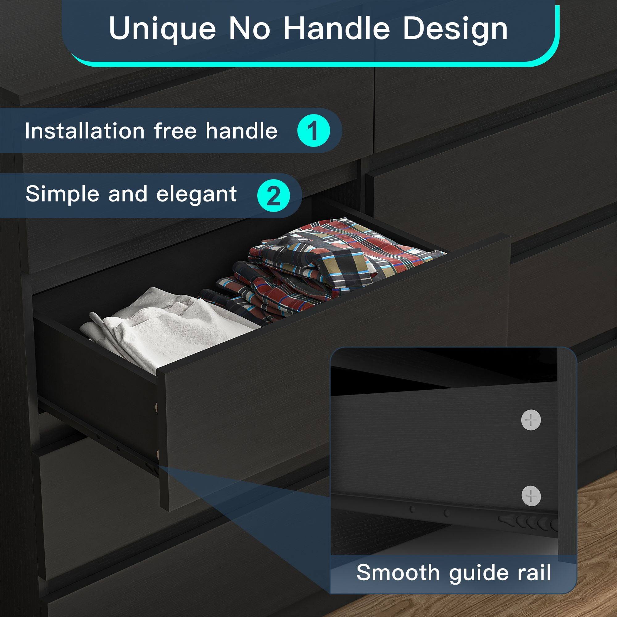 Unique No Handle Design

1. Installation free handle
2. Simple and elegant

Smooth guide rail